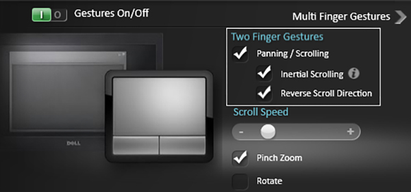 multi finger gestures